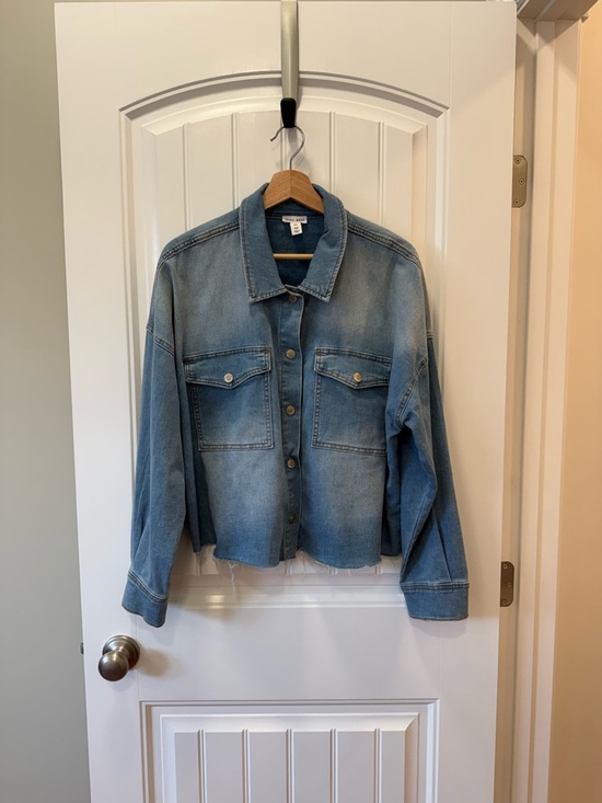 Tribal Jackets & Blazers - Tribal Light Blue Denim Jean Jacket with Chest Pockets